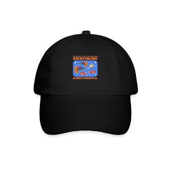 Aquarium Aquaristik Aquarianer Zierfisch Geschenk - Baseballkappe - Schwarz/Schwarz - Vorne