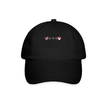 Singapur - Baseballkappe - Schwarz/Schwarz - Vorne
