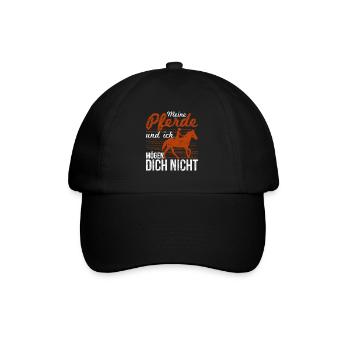 Reiter Meine Pferde und ich mögen dich nicht Pferd - Baseballkappe - Schwarz/Schwarz - Vorne