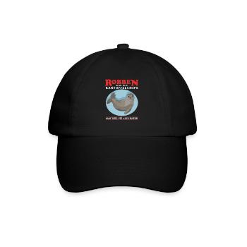 Robbe Seehund Seelöwe Kegelrobbe Robben Geschenk - Baseballkappe - Schwarz/Schwarz - Vorne