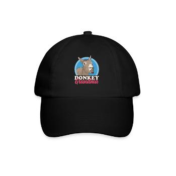Esel Oma | Eselbesitzerin Eselliebhaber Geschenk - Baseballkappe - Schwarz/Schwarz - Vorne