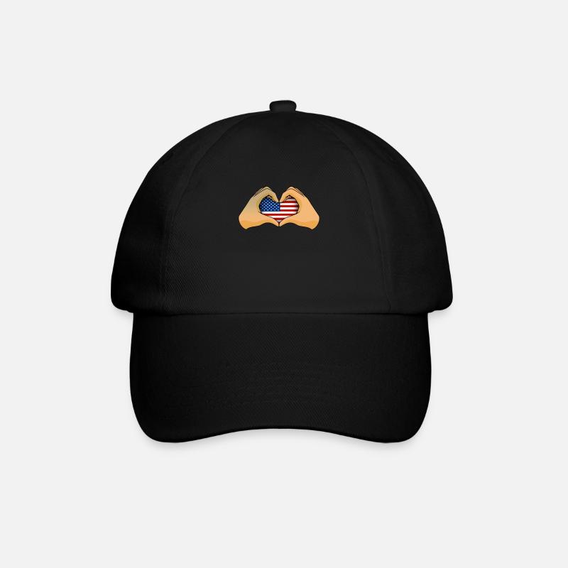 USA - Baseballkappe - Schwarz/Schwarz
