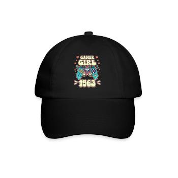 Geek Girl Level 60 Geburtstag Gamer 60 Jahre - Baseballkappe - Schwarz/Schwarz - Vorne