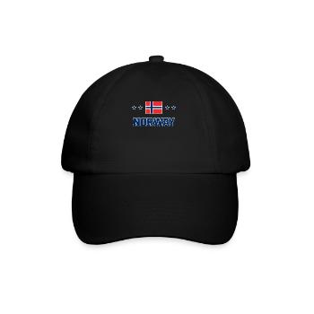 Norwegen - Baseballkappe - Schwarz/Schwarz - Vorne