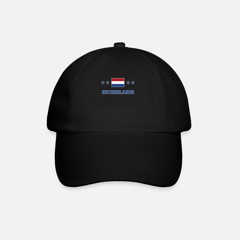 Niederlande - Baseballkappe - Schwarz/Schwarz