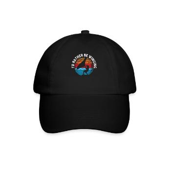 I'd Rather Be Wing Wing Foil Wingsurfing - Baseball Cap - black/black - Front