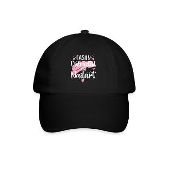 Easily distracted by nail art Nail Tech - Baseball Cap - black/black - Front