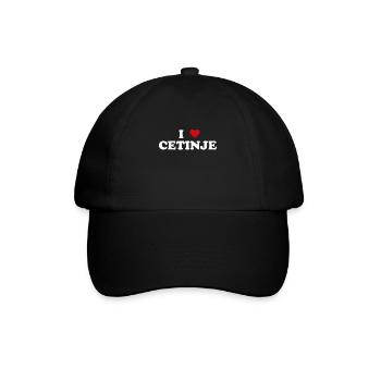 Herz Montenegro Stadt - Ich Liebe Cetinje - Baseballkappe - Schwarz/Schwarz - Vorne