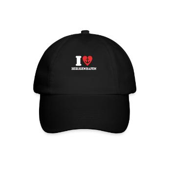 I Love Heiligenhafen Liebe Heiligenhafener - Baseballkappe - Schwarz/Schwarz - Vorne