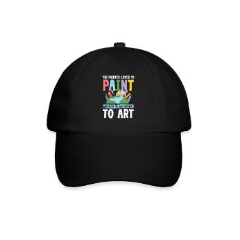 Painter Loved To Paint He Was Drawn To Art - Baseballkappe - Schwarz/Schwarz - Vorne