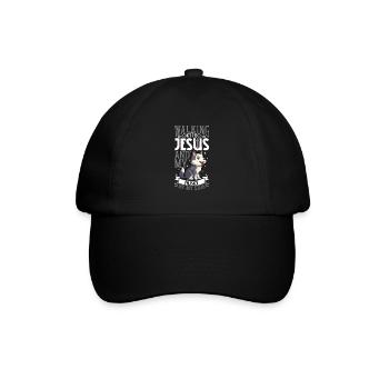 Jesus and Dog - Siberian Husky - Baseball Cap - black/black - Front