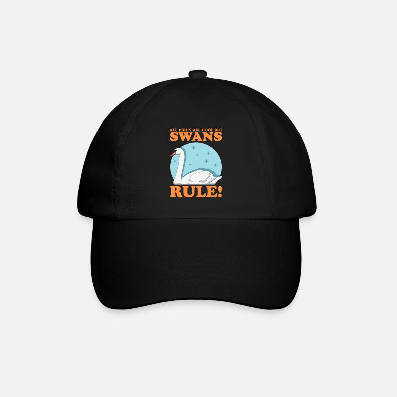 Schwan Schwäne Schwanenliebhaber Geschenk - Baseballkappe - Schwarz/Schwarz