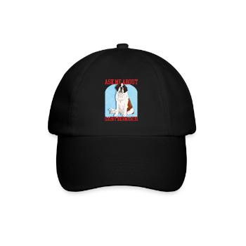 Bernhardiner Hund St. Bernhardshund Geschenk - Baseballkappe - Schwarz/Schwarz - Vorne