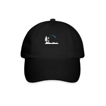 Shooting star with moon in the sky - Baseball Cap - black/black - Front