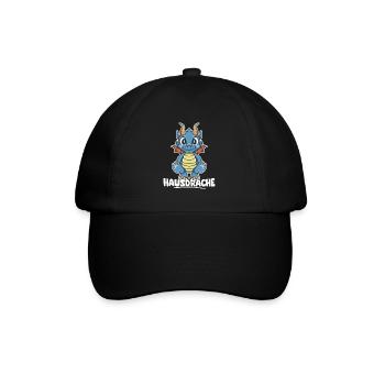 Hausdrache. Stark, Mutig und Unbesiegbar. Drache - Baseballkappe - Schwarz/Schwarz - Vorne