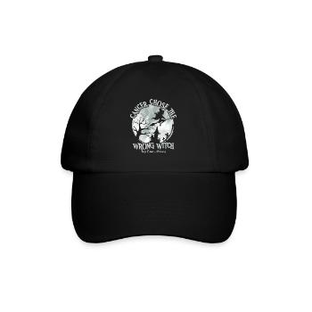 Krebs Hexe Weiß Lungenkrebs - Baseballkappe - Schwarz/Schwarz - Vorne