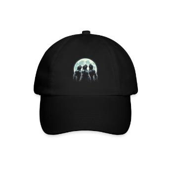 Three Sasquatch Howling Moon - Baseball Cap - black/black - Front