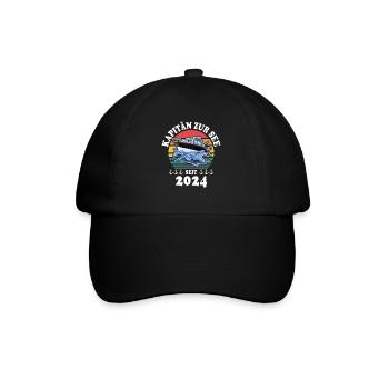 Boot Bootsführerschein 2024 Kapitän - Baseballkappe - Schwarz/Schwarz - Vorne