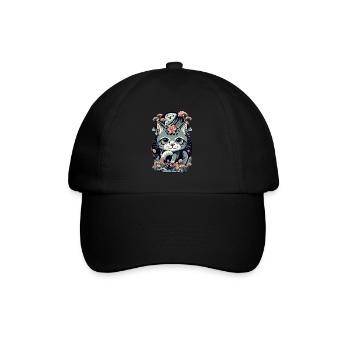 chaton kawaii mignon japon - Casquette classique - noir/noir - Devant