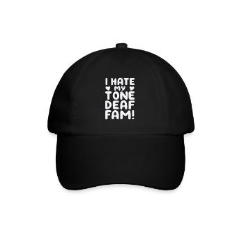 JE DÉTESTE MA FAMILLE SOURDE - Casquette classique - noir/noir - Devant