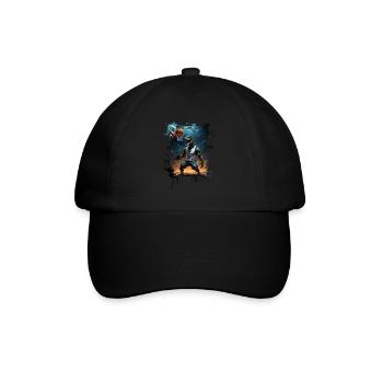 Basketball T Rex Dinosaur Graffiti Splash - Baseball Cap - black/black - Front