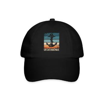 Ueckermünde Sprüche - Baseballkappe - Schwarz/Schwarz - Vorne