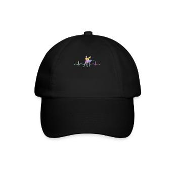 Ballett Tänzer Herzschlag Ekg Ballerina - Baseballkappe - Schwarz/Schwarz - Vorne