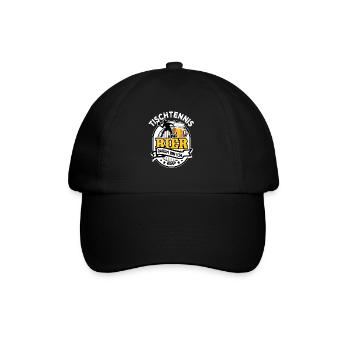 Tischtennis & Bier - darum bin ich hier - Baseballkappe - Schwarz/Schwarz - Vorne