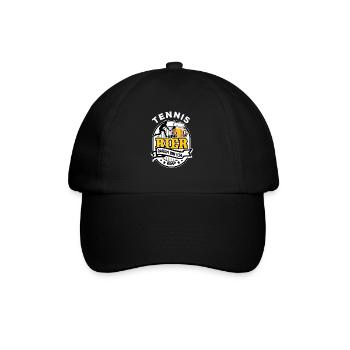 Tennis & Bier - darum bin ich hier - Baseballkappe - Schwarz/Schwarz - Vorne