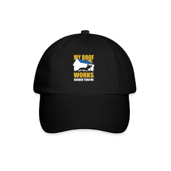My roof works harder than me - Photovoltaik, Solar - Baseballkappe - Schwarz/Schwarz - Vorne