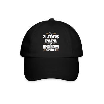 2 Jobs Papa Et Enfants Au Sport Humour Papa - Casquette classique - noir/noir - Devant