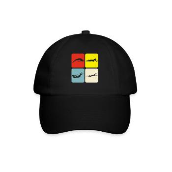 Schwimmen Schwimmerin - Baseballkappe - Schwarz/Schwarz - Vorne