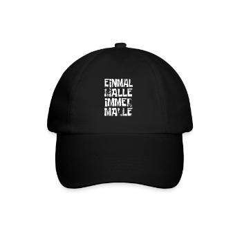 Einmal Malle immer Malle - Mallorca Urlaub - Baseballkappe - Schwarz/Schwarz - Vorne