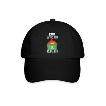 Cava Je Vais Bien Tout Va Bien Feu Benne A Ordures - Casquette classique - noir/noir - Devant