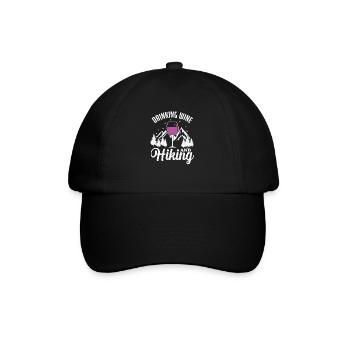 Boire du vin et faire de la randonnée Wandern - Casquette classique - noir/noir - Devant