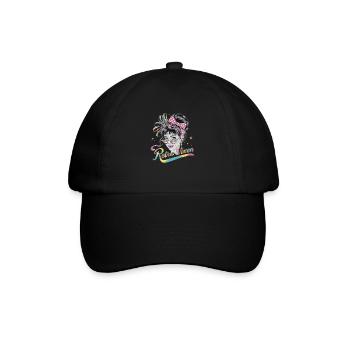 Stylische Retro 1980 Regenbogen-Retro Vixen für - Baseballkappe - Schwarz/Schwarz - Vorne