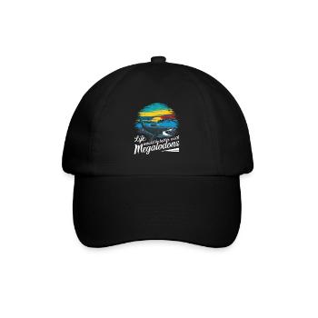 Das Leben wäre schöner mit Megalodon Funny Shark - Baseballkappe - Schwarz/Schwarz - Vorne