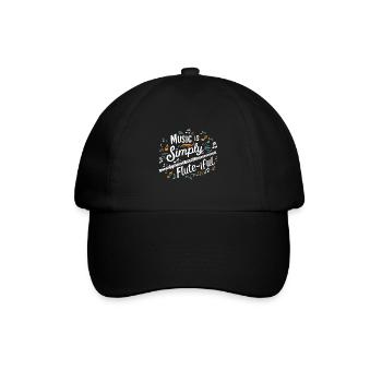 Funny Flute pun Instrument Transversal Flute Music - Baseball Cap - black/black - Front