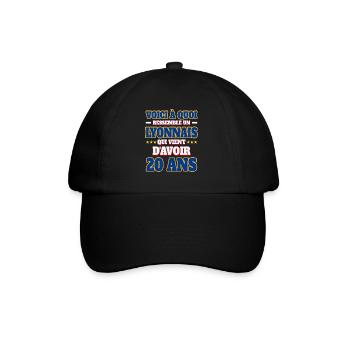 Supporter De Lyon Anniversaire 20 Ans - Casquette classique - noir/noir - Devant