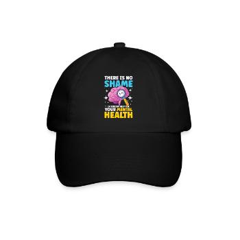 No Shame In Seeking Help For Your Mental Health - Baseballkappe - Schwarz/Schwarz - Vorne