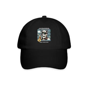 Alvadder Alpaka Papa Vater Vatertag - Baseballkappe - Schwarz/Schwarz - Vorne