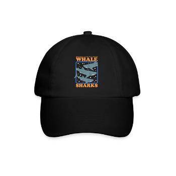 Walhai Walfischhai Walhaie Geschenk - Baseballkappe - Schwarz/Schwarz - Vorne