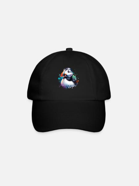 Papageientaucher - Baseballkappe - Schwarz/Schwarz