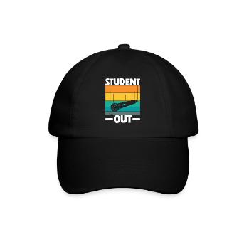 Student Out Mic Drop Abschluss im Ruhestand - Baseballkappe - Schwarz/Schwarz - Vorne