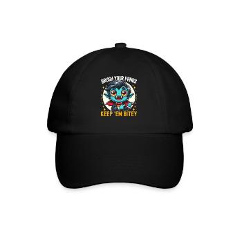 Funny Halloween costume dentist tooth - Baseball Cap - black/black - Front