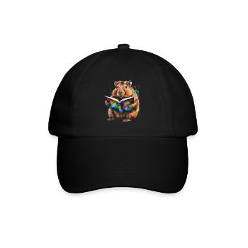 Capybara livre de lecture Capy coloré Animal Design Print - Casquette classique - noir/noir - Devant