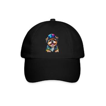 Shih Tzu Snapback Cap Chien Drôle Animal Print - Casquette classique - noir/noir - Devant