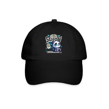 6. Geburtstag Kindergeburtstag Gaming Panda - Baseballkappe - Schwarz/Schwarz - Vorne