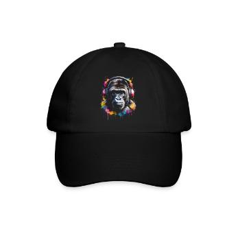 Gorille casque singe coloré Animal Design Print - Casquette classique - noir/noir - Devant