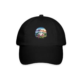 Camping Camper Caravan - Baseball Cap - black/black - Front